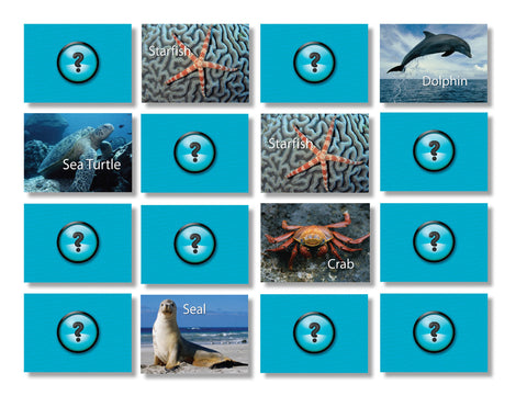 Sea Life Memory Card Game