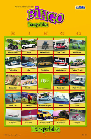 Transportation Bingo