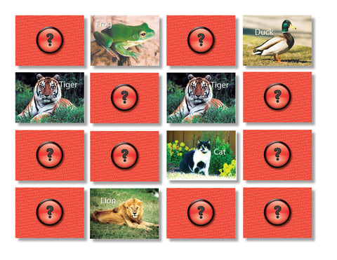 Animal Memory Card Game