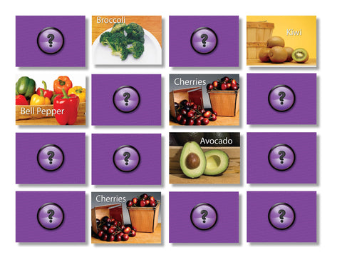 Fruits & Vegetables Memory Card Game