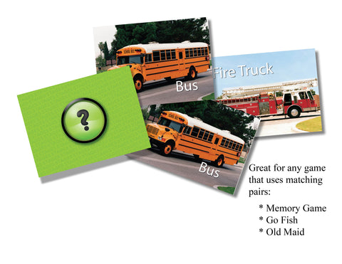Vehicles Memory Card Game